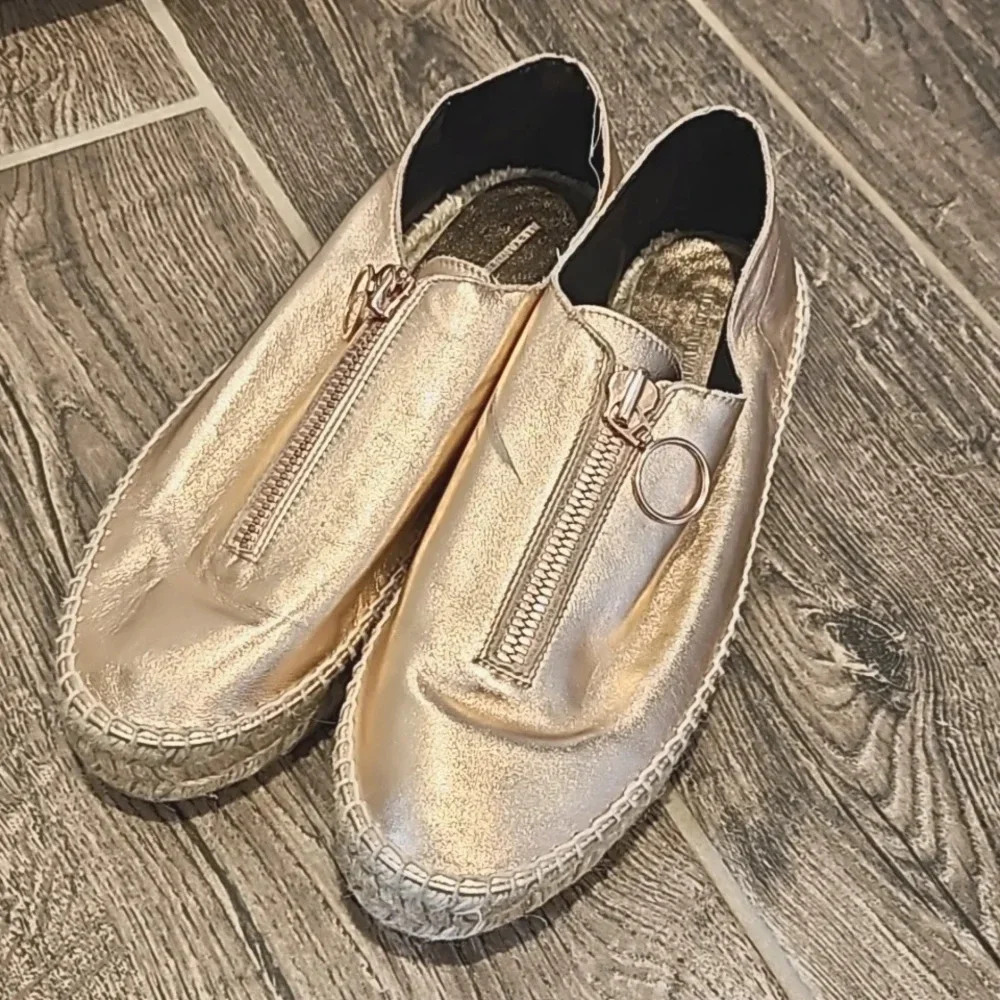 alexander Wang‎ rose gold loafers